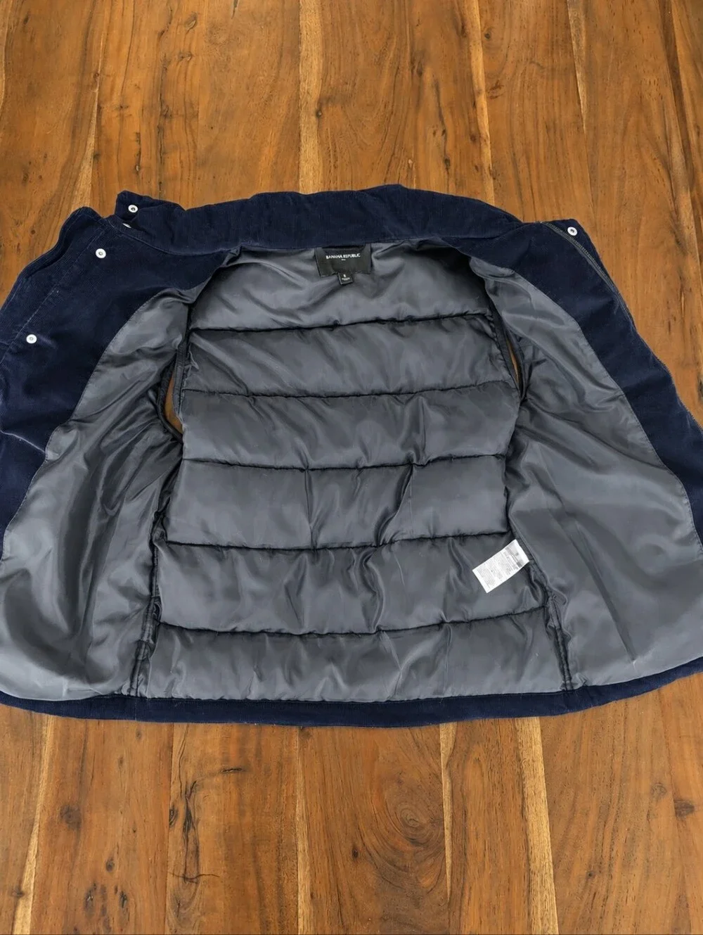 Navy Blue Banana Republic Puffer Vest - Quilted Corduroy